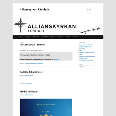 Församlingsnytt Allianskyrkan Tenhult startsida 2025