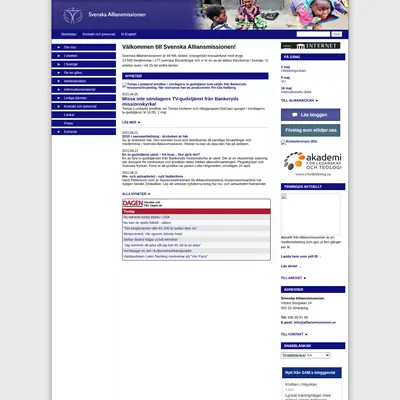 alliansmissionen.se startsida 2011