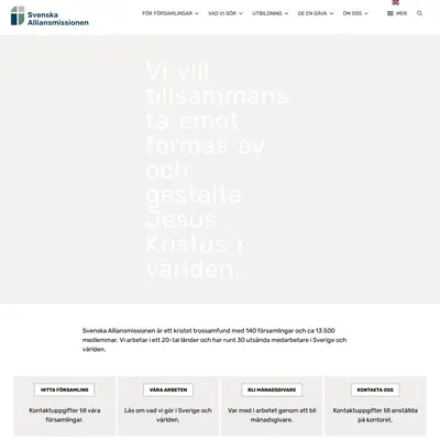 alliansmissionen.se startsida 2025