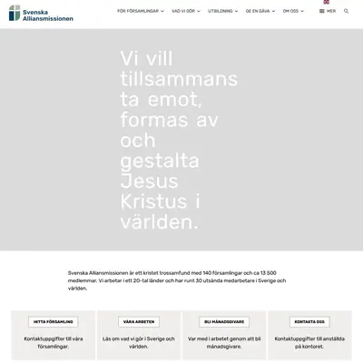 alliansmissionen.se startsida 2026