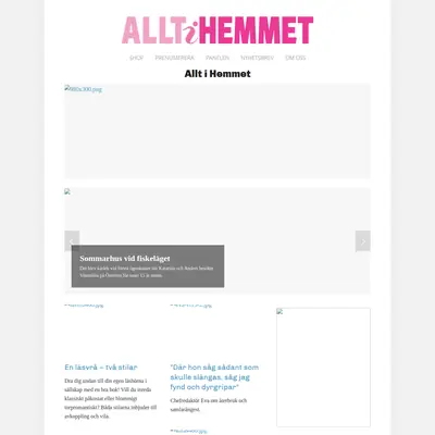 Allt i Hemmet startsida 2016