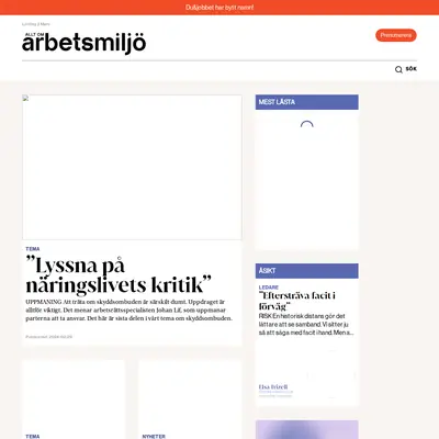 Allt om arbetsmiljö startsida 2024