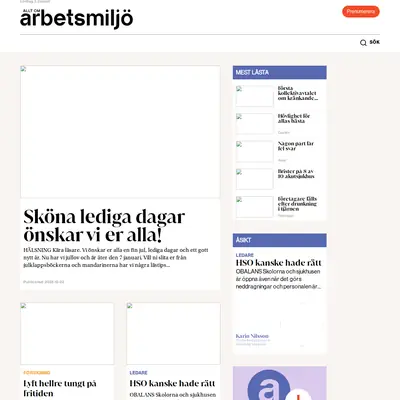 Allt om arbetsmiljö startsida 2026