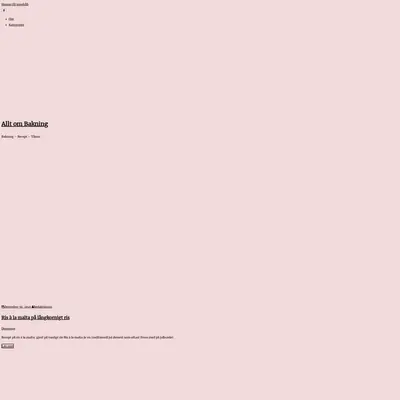 Allt om bakning startsida 2022