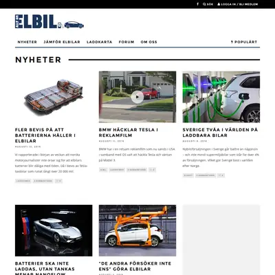 alltomelbil.se startsida 2016