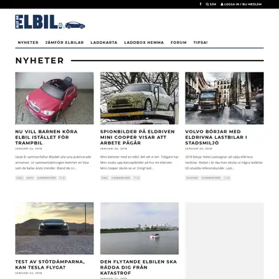 alltomelbil.se startsida 2018