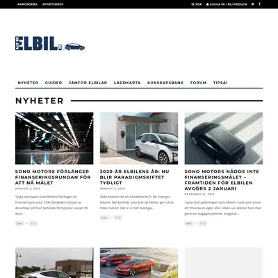 alltomelbil.se startsida 2020