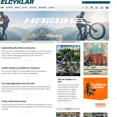 Allt om elcyklar startsida 2018
