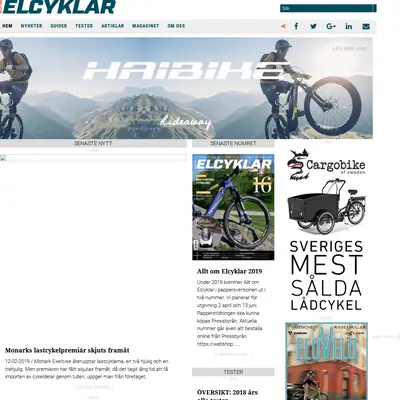 Allt om elcyklar startsida 2019