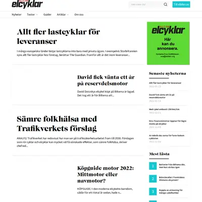 Allt om elcyklar startsida 2022