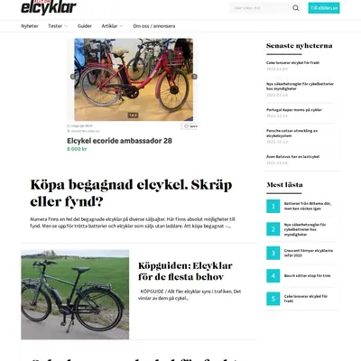 Allt om elcyklar startsida 2023