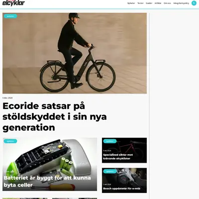 Allt om elcyklar startsida 2025