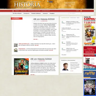 www.alltomhistoria.se startsida 2010