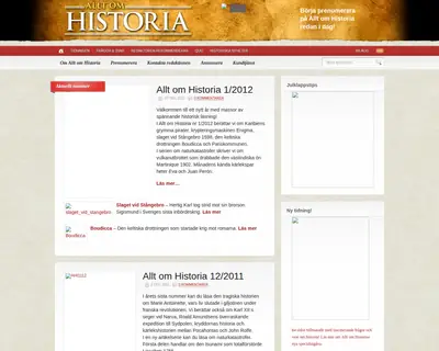 www.alltomhistoria.se startsida 2012