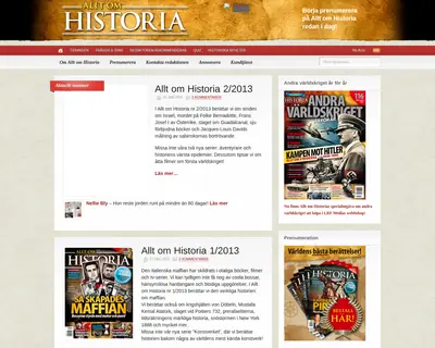 www.alltomhistoria.se startsida 2013