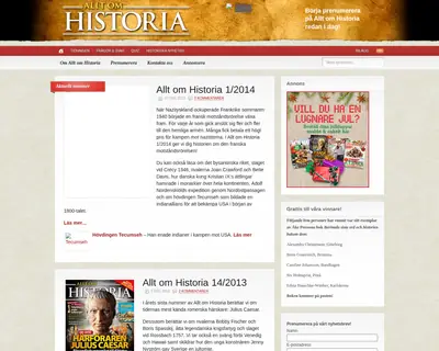 www.alltomhistoria.se startsida 2014