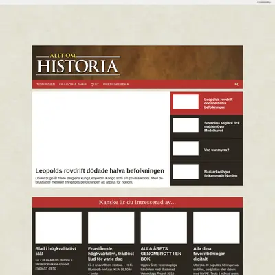 www.alltomhistoria.se startsida 2019