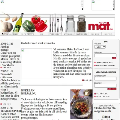 Allt om Mat startsida 2002