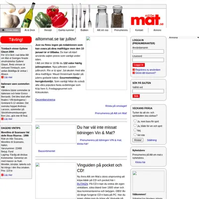 Allt om Mat startsida 2005