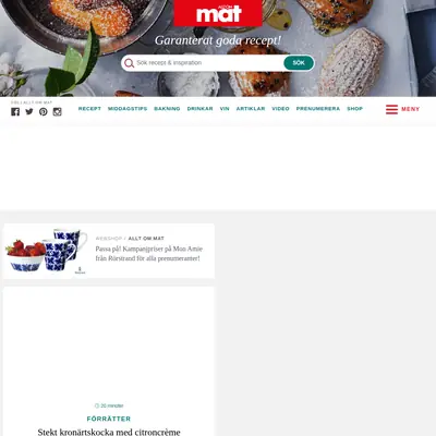 Allt om Mat startsida 2018