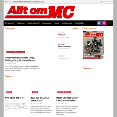 Allt om MC startsida 2026