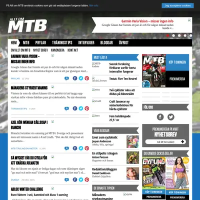 Allt om MTB startsida 2016