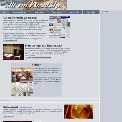 www.alltomnorrtalje.se startsida 2006