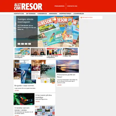 Allt om Resor startsida 2010