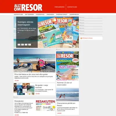 Allt om Resor startsida 2011