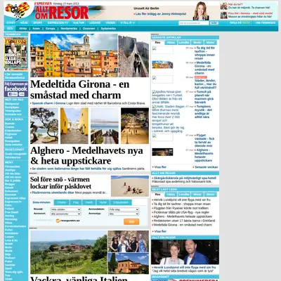 Allt om Resor startsida 2013