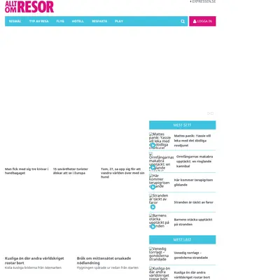 Allt om Resor startsida 2017