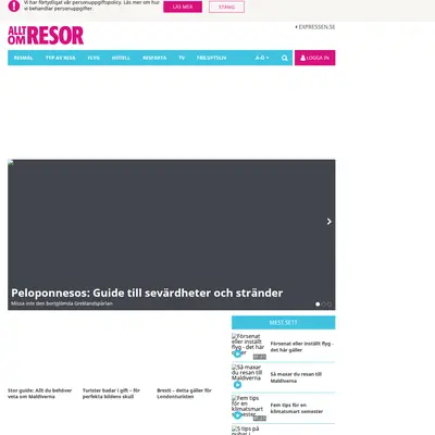 Allt om Resor startsida 2020