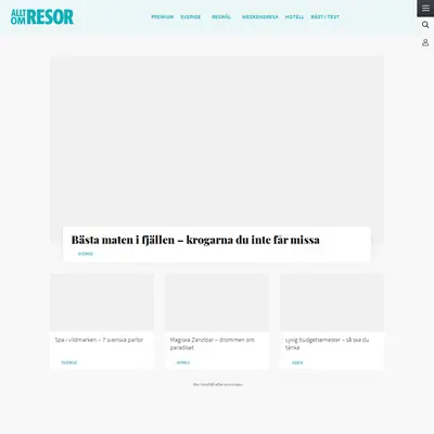 Allt om Resor startsida 2022