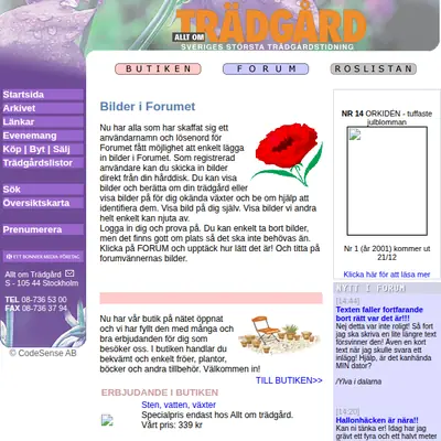 Allt om Trädgård startsida 2000