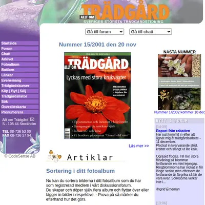 Allt om Trädgård startsida 2002