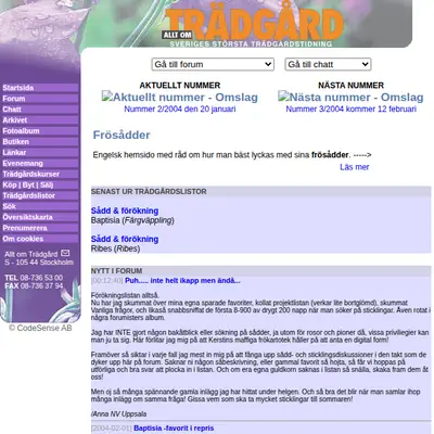 Allt om Trädgård startsida 2004