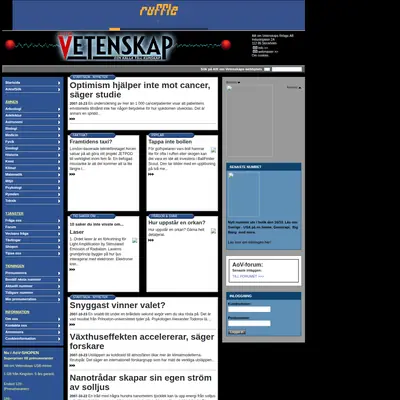 Allt om Vetenskap startsida 2007
