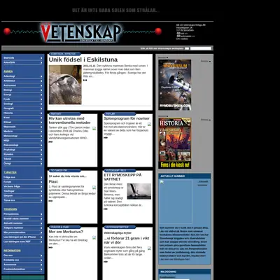 Allt om Vetenskap startsida 2011