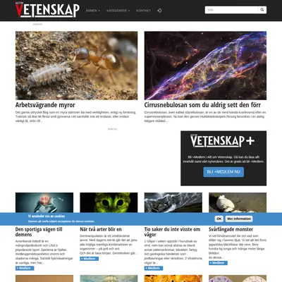 Allt om Vetenskap startsida 2016