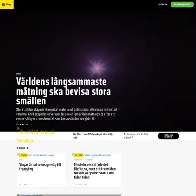Allt om Vetenskap startsida 2019