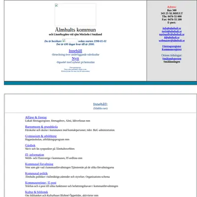 Mera Älmhult startsida 1998