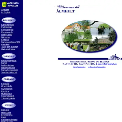Mera Älmhult startsida 2002
