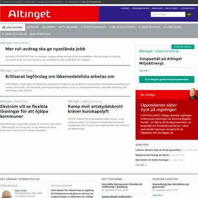 www.altinget.se startsida 2016