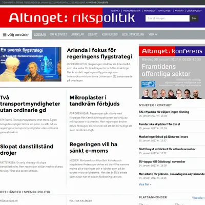 www.altinget.se startsida 2017