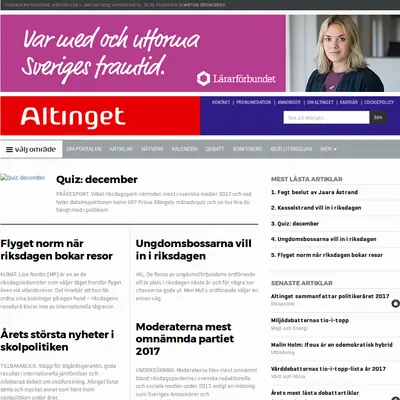www.altinget.se startsida 2018