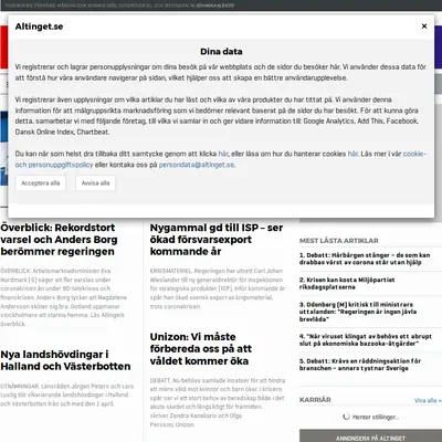 www.altinget.se startsida 2020