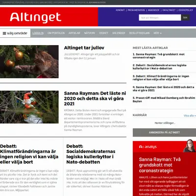 www.altinget.se startsida 2021