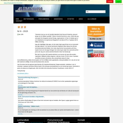 Aluminium Scandinavia startsida 2016