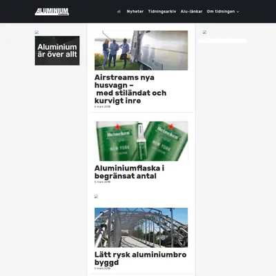 Aluminium Scandinavia startsida 2018