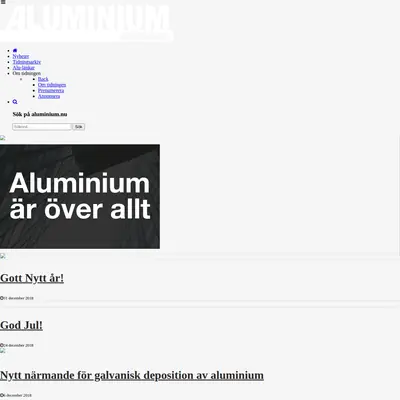 Aluminium Scandinavia startsida 2019